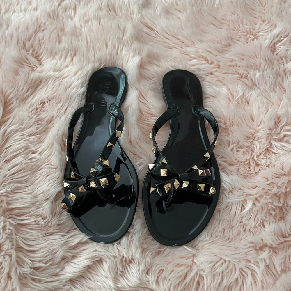 Black Valentino rock stud sandals size 9/39 - Picture 2 of 6
